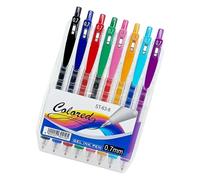 MHADBKH Lot de 4/6/8/12 stylos à encre gel de couleur rétractable de 0,7 mm pour scrapbooking, journal, planificateur, carnet de notes