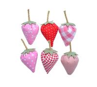 MHADBKH Lot de 6 emballages en tissu vintage fait à la main pour bols à fraises - Décorations d'intérieur pour plateaux à étages