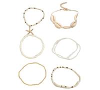 MHADBKH Lot de 7 bracelets de perles délicates confortables en résine et texture de coquillage pour les chercheurs de bijoux individuels
