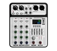 MHADBKH Mixeur sonore compact à 6 canaux avec effets Phantom Power Studios 48 V Mode multiple pour podcasts et interfaces de spectacles de scène