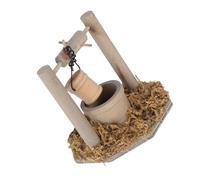 MHADBKH Modèle de puits miniature avec seau à eau pour maisons de poupées, décorations de jardin, sculpture rurale, amateurs d'artisanat et de décoration extérieure