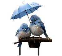 MHADBKH Oiseau bleu unique avec parapluie en acrylique pour améliorer les espaces extérieurs Sculpture de jardin artistique