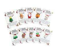 MHADBKH Petites cartes de Noël en résine avec inscription « Santa Hug » - Atmosphères de vacances - Ornement émotionnel pour collègue