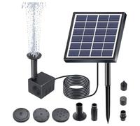 MHADBKH Pompes à fontaine solaire 1,5 W/5 W, pompes à eau à énergie solaire, 150 l/h, buse de pulvérisation réglable pour bassin extérieur, fontaine, décoration de jardin solaire