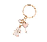 MHADBKH Porte-clés créatif en forme de cœur avec motif de lapins avec couronnes et lapins - Pendentif en alliage robuste pour femmes et étudiants, rabbit, Alliage, Pas de gemme