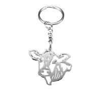 MHADBKH Porte-clés en forme de tête de bétail creux élégant or/argent pour les amateurs de mode et les chercheurs uniques, Acier inoxydable, Pas de gemme