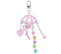 MHADBKH Porte-clés unique avec breloque en forme de cœur, parapluie, pompons, ajoute un charme unique à n'importe quel sac à main pour femmes et filles, porte-clés papillon en forme de cœur pour sacs