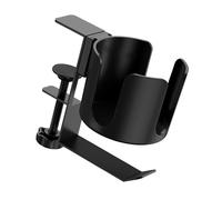 MHADBKH Porte-gobelet de bureau à pince avec crochet réglable pour rangement de casque sans perçage - Design en fer ABS