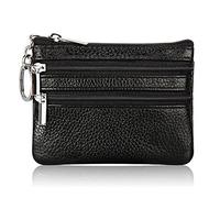 MHADBKH Porte-monnaie en cuir à double fermeture éclair pour cartes postales d'entreprise, notes, organisateur de rangement pour la fête des pères, la fête des mères, portefeuilles tendance pour