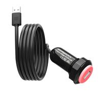 MHADBKH Prise USB pour véhicule avec cordon extensible, fermeture sécurisée par torsion et alerte de charge intelligente adaptée pour un câble étendu amélioré