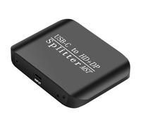 MHADBKH Répartiteur HDTV 1 entrée 2 sorties USB C Displayport Splitter 4K 60Hz Adaptateur vidéo Type C pour ordinateur portable et tablette