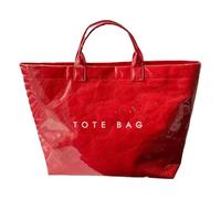 MHADBKH Sac à main en PVC de grande capacité avec poignée supérieure pour femme avec imprimé lettres élégantes pour le bureau et un usage quotidien, Rouge