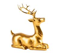 MHADBKH Sculpture de cerf élégante et moderne en résine - Figurine de renne dorée pour améliorer l'esthétique de n'importe quelle pièce - Statue d'animal - Cadeau - Décoration de table de salon