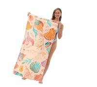 MHADBKH Serviette de plage pliable 2 en 1 avec pochettes de rangement, portable, résistante au sable, séchage rapide, en microfibre pour voyage, gym, camping