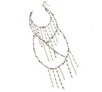 MHADBKH Styles Collier cascade portable pour femme avec perles multicouches et pompons