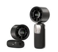 MHADBKH Ventilateur portable silencieux à écran LED pour sac à dos de randonnée, chuchotements de bureau avec base antidérapante