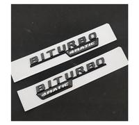 MhaRt yzw6688 Badge Autocollant 3D ABS chromé Noir for Coffre arrière de Voiture, Logo E 43 BITURBO 4MATIC, emblème Compatible avec Les Accessoires E43 / W213 W212 (Color : Fender Black 2pcs)