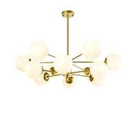MHBGX Lustre Spoutnik de L'Industrie Moderne, Plafonniers Ménagers, Lustre Globe En Verre À 16 Lumières Lustres de Luminaire Suspendu Du Milieu Du Siècle Pour Salon Chambre,D'Or,12 Lumières