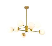 MHBGX Lustre Spoutnik de L'Industrie Moderne, Plafonniers Ménagers, Lustre Globe En Verre À 16 Lumières Lustres de Luminaire Suspendu Du Milieu Du Siècle Pour Salon Chambre,D'Or,8 Lumières