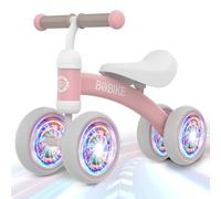 MHCYLION Draisienne Enfants avec Roues Éclairées, Vélo Bébé sans Pédales 10-24 Mois Jouet Baby Walker Fille Garçon 1-2 Ans Jouet d'Equitation Trotteur Bebe Mini Bike Cadeau Anniversaire Noel, Rose