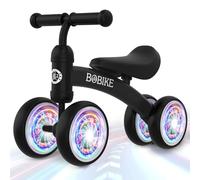 MHCYLION Draisienne Enfants avec Roues Éclairées, Vélo Bébé sans Pédales 10-24 Mois Jouet Baby Walker Fille Garçon 1-2 Ans Jouet d'Equitation Trotteur Bebe Mini Bike Cadeau Anniversaire Noel, Noir