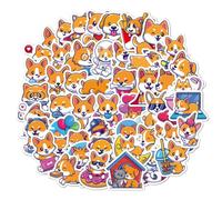 MHDAMAI Autocollant Lot,Graffiti Autocollant 50 pièces Corgi Stickers Étanche Stickers Vinyles pour Bouteilles d'eau Ordinateur Portable Enfants Voitures Moto vélo Skateboard Bagages Bumper Stickers