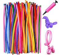 MHDAMAI Ballons à Modeler,Ballons en Plastique 200 Pièces Ballons Longs Colorés Ballon Magique Bricolage Ballons Magiques en Latex Formes de Ballons Créatifs,pour Anniversaires,Mariages,Fête