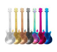 MHDAMAI Cuillère à Café en Acier Inoxydable,Multicolore Guitare Cuillères à Café 7 Pièces Mini Cuillère D'agitation pour Hommes et Femmes Thé, Lait, Dessert, Boisson, Crème Glacée, Milk Shake