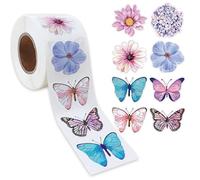 MHDAMAI Papillons Autocollants, Autocollant Super Héros en Rouleau 500 Pièces Sticker de Papillons Étiquette Adhésives Rouleau pour Enfants Cadeau Anniversaire décoration et Bricolage