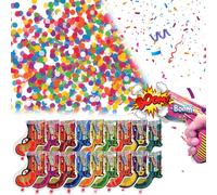 MHDUYEG 20 Pièces Gonflage Canon Confettis Bombe Lanceur Multicolore Biodégradables Party Popper Bombe à Confettis Lanceur Convient pour Les Anniversaires et Les Fêtes Mariage