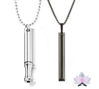 MHDUYEG Anapana Collier Respiratoire Sans Fumée Collier Hoki contre l'Anxiété 2pcs Collier Höki Contre l'Anxiété pour la Méditation, la Relaxation, le Ralentissement de la Respiration (Acier, Gris)