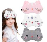 MHDUYEG Masque de Nuit Enfant 3 PièCes Masque de Nuit Masque de Sommeil Enfant Masque de Sommeil en Coton Cache Yeux pour Dormir Masque Sommeil pour Dormir, Faire la Sieste, Voyager, Avion