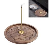 MHDUYEG Porte-encens Lotus en Bois, Incense Holder Lotus Stick Encensoir Brûleur Incense Sticks Accessoires de méditation 6 Trous Brûleur d'encens Accessoires parfumés