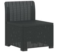Mhdvray Canapé de Jardin 1 Place Modulaire Look Rotin Anthracite en PP | Fauteuil central extérieur modulaire pour balcon, terrasse et véranda, assise confortable et structure stable en résine.