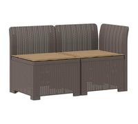 Mhdvray Canapé de Jardin 2 Places Modulable en Polypropylène avec Coussins | Salon d'extérieur modulable en résine synthétique, idéal pour aménager un petit balcon, une terrasse ou une véranda.