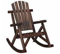 Mhdvray Chaise à Bascule de Jardin Bois d'Épicéa 69x96x101 cm | Fauteuil d'extérieur rustique pour terrasse, balcon ou véranda. Assise ergonomique incurvée avec dossier style Adirondack.