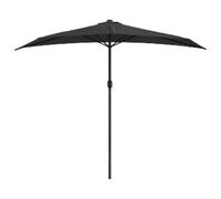 Mhdvray Demi Parasol de Balcon en Aluminium Noir 270x144cm | Forme demi-lune conçue pour les petits espaces de terrasse, manivelle fluide et aération intégrée contre le vent.