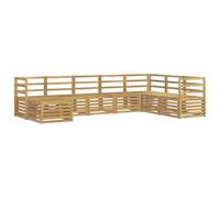 Mhdvray Ensemble Salon de Jardin 8 pcs Bois d'Acacia Modulaire Blanc | Conçu en bois d'acacia robuste, ce mobilier modulable aménage élégamment votre terrasse ou grand jardin selon vos envies.