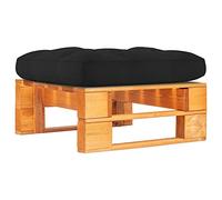 Mhdvray Pouf Palette de Jardin 60x60 cm Bois Pin Marron Miel avec Coussin | Mobilier modulaire polyvalent pour terrasse, balcon et salon. Inclut assise en pin imprégné et coussin noir confortable.
