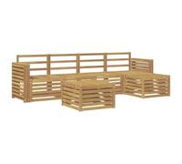 Mhdvray Salon de Jardin 6 Pcs en Bois d'Acacia Massif Blanc 59x59x37 cm | Ensemble modulaire pour terrasse et jardin avec surface peinte facile à nettoyer et structure solide.