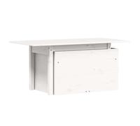 Mhdvray Table de Jardin Relevable 100x50x75 cm en Bois Massif Blanc | Plateau relevable modulable passant de table basse a table a manger pour terrasse, patio et balcon en pin solide.