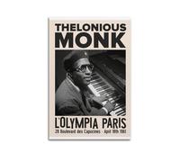MHEGSNGA Poster The Lonious Monk - Couverture artistique vintage - Décoration de chambre à coucher - Affiches sur toile pour chambre à coucher - 30 x 45 cm - Sans cadre