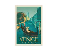 MHFDC Impression sur toile de Venise Italie rétro pour décoration murale de salon, chambre à coucher (30 x 45 cm)