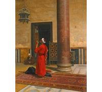 MHFFDYIV Célèbre Affiches et Impressions Peinture Motif Prières du matin de Ludwig Deutsch Tableaux Muraux Toile Pour la Décoration de Bureau 60x90cm