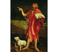 MHFFDYIV De Célèbres Tableaux Peinture Abstraite Imprimé sur Toile Saint Jean Baptiste du retable d'Issenheim par Matthias Grünewald Photo d'Art d'Affiche Pour les Décorations pour la Maison 60x90cm