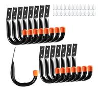 MHHO-WG Lot de 16 crochets muraux garage en acier renforcé - Support multifonction pour outils/vélos/échelles/chaises