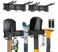 MHHO-WG Rack Mural Garage 32 Pouces 6 Crochets, Organisateur Outils | Steel Storage Hooks for Ladders, Brooms, Shovels, Rakes, Mops & Garden Tools, Space-Saving Rack for Workshop