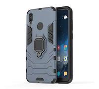 MHHQ Coque Huawei Y7 2019, 2 en 1 Armour Style Robuste Hybrides Double Couche Armure Defender TPU + PC Case Cover avec Support Magnétique Car Mount pour Huawei Y7 2019 -Black Plus Gray