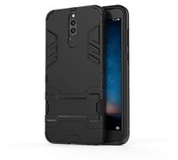 MHHQ Coque pour Huawei Mate 10 Lite, 2 en 1 Armour Style Robuste Hybrides Double Couche Armure Defender TPU + PC Hard Case Cover avec Kickstand Support pour Huawei Mate 10 Lite -All Black