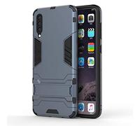 MHHQ Coque pour Samsung Galaxy A50 SM-A505, 2 en 1 Armour Hybrides Double Couche Armure Defender TPU + PC Hard Coques Case Cover avec Kickstand pour Samsung Galaxy A50 SM-A505 -Black Plus Gray